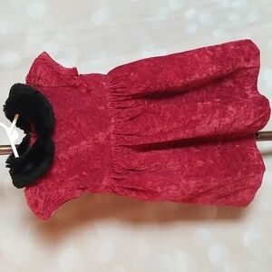 GYMBOREE Cranberry Crushed Velvet Dress with Bloomers